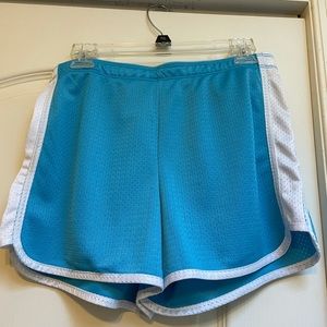 Blue justice shorts (girls)Size 18, used lightly.